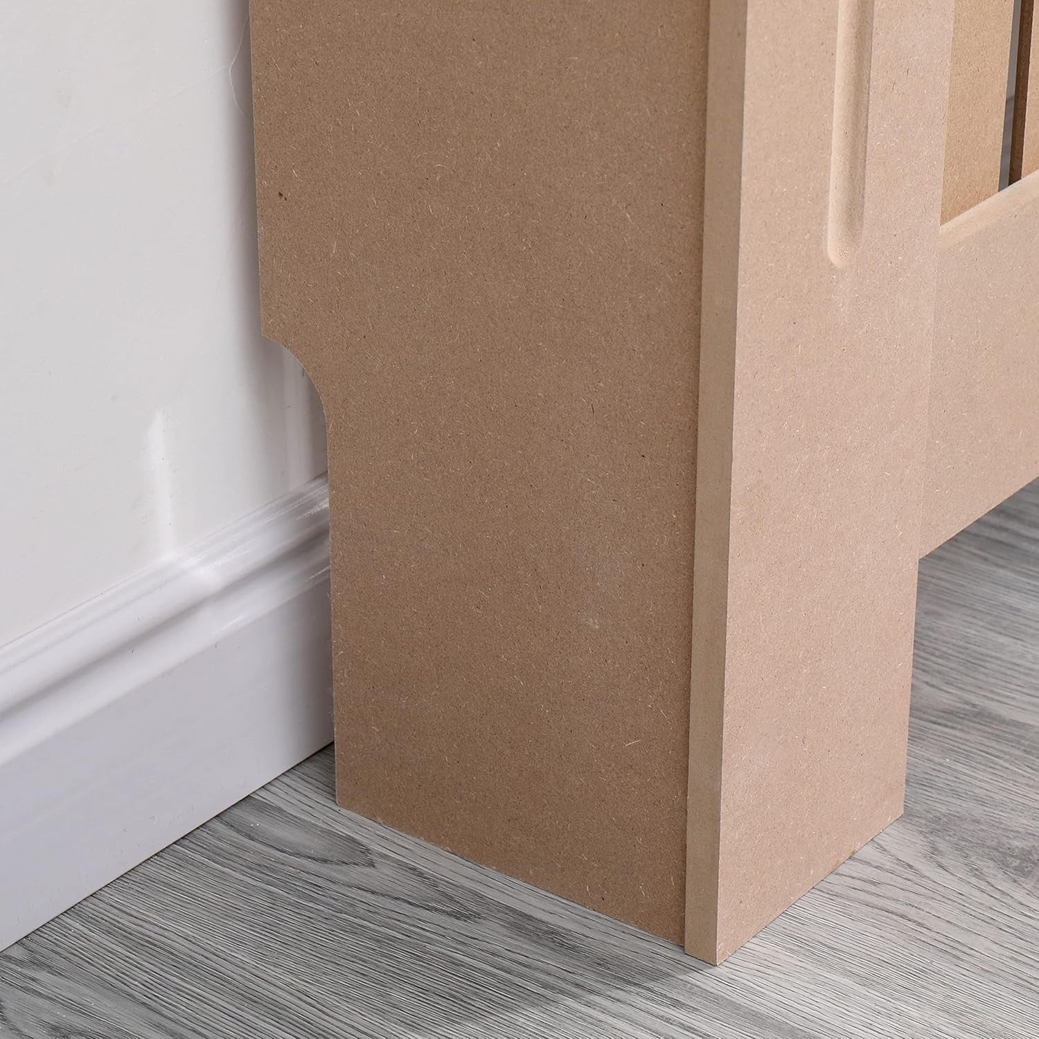Large Radiator Cover Unfinished MDF | Customisable Vertical Slat Modern Cabinet
