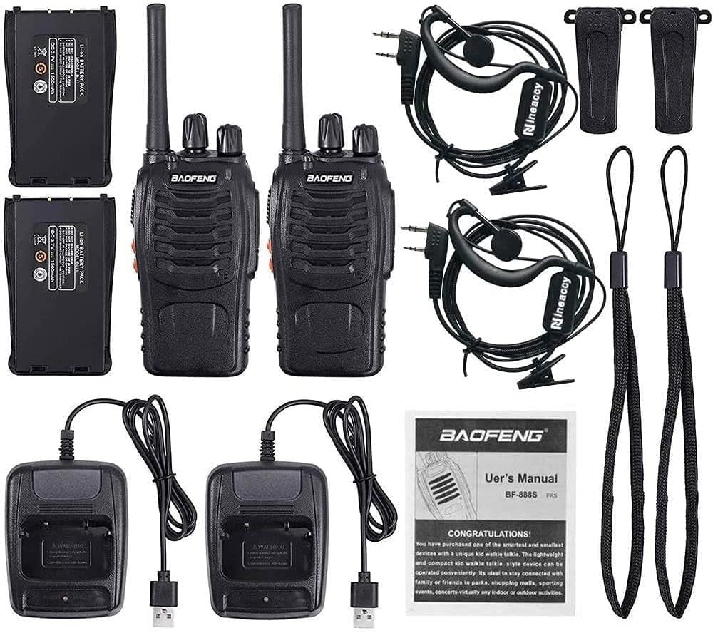 Rechargeable Walkie Talkies 2 Pack Long Range VOX 16CH 2 Way Radios
