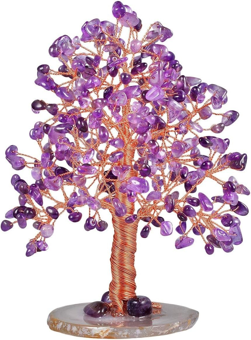 Rose Quartz Crystal Money Tree • Feng Shui Gemstone Decoration