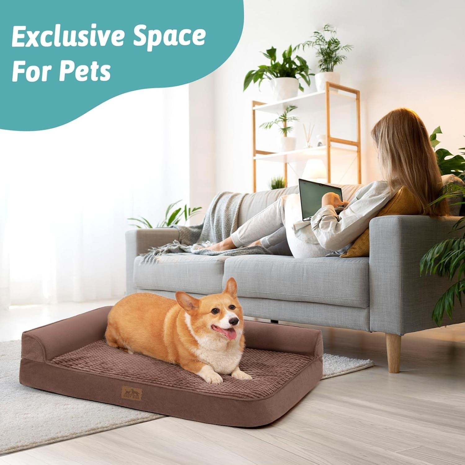 Orthopedic Dog Sofa Bed 30x20x7.5in Memory Foam Washable