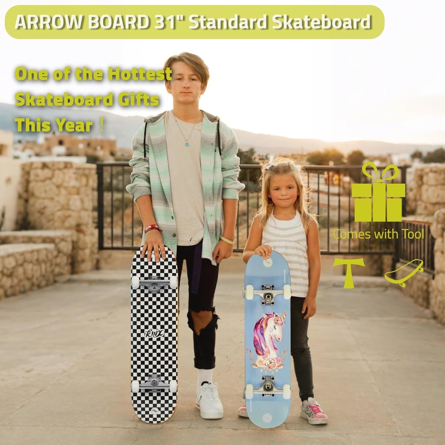 31in Complete Skateboard Canadian Maple 52mm Wheels ABEC-9 Bearings