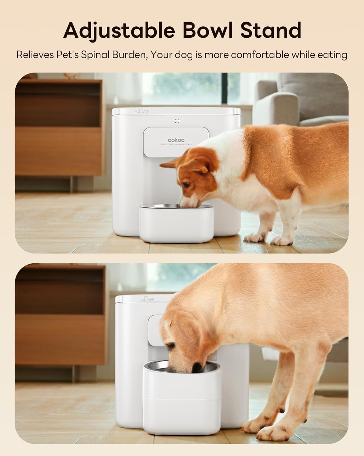 15L Automatic Dog Feeder Vacuum Sealed Food Dispenser 6 Meal Timer