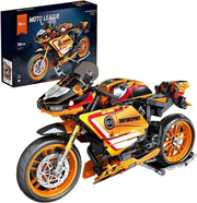 760PC Motorcycle Building Kit - Realistic DIY Model, Non-Toxic, Orange