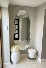 Frameless Full Length Wall Mirror 180x80cm Arched, Polished Edge