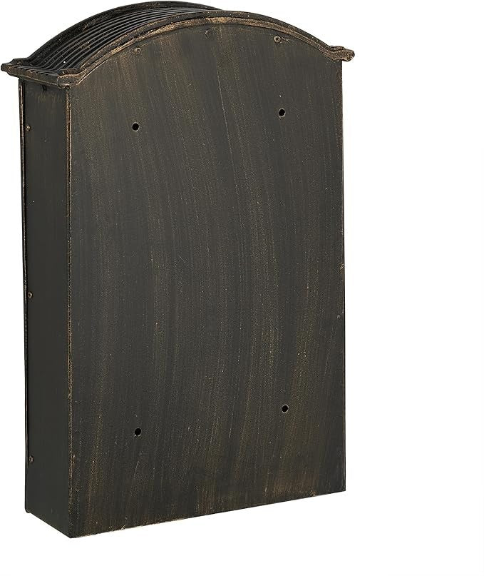 Vintage Wall Mounted Locking Mailbox Bronze Gold A4 Slot 2 Keys 42x28x10cm