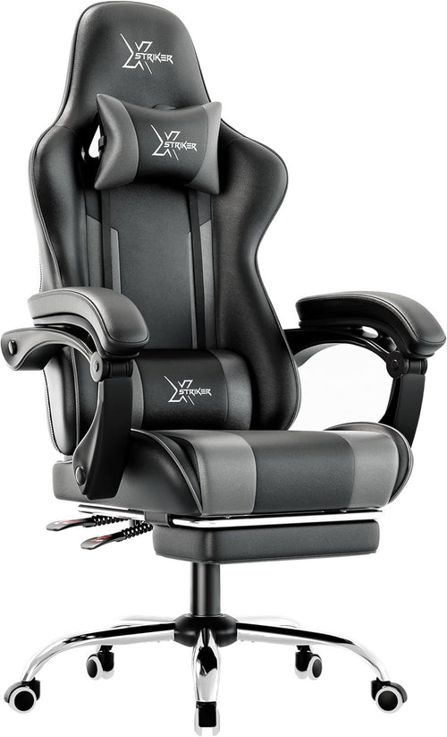 High Back Ergonomic Gaming Chair Reclining Swivel Office Desk Seat Footrest Blac