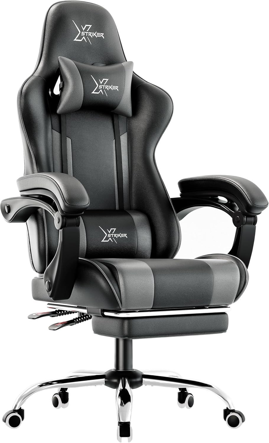 High Back Ergonomic Gaming Chair Reclining Swivel Office Desk Seat Footrest Blac