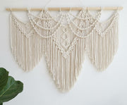 Large Macrame Wall Hanging Boho Tassel Handmade Wall Decor Beige