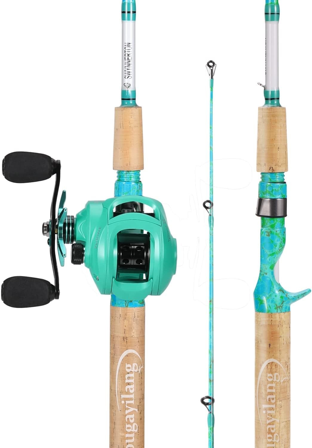 5'6" Casting Fishing Rod & Reel Combo Carbon Fiber 2PC