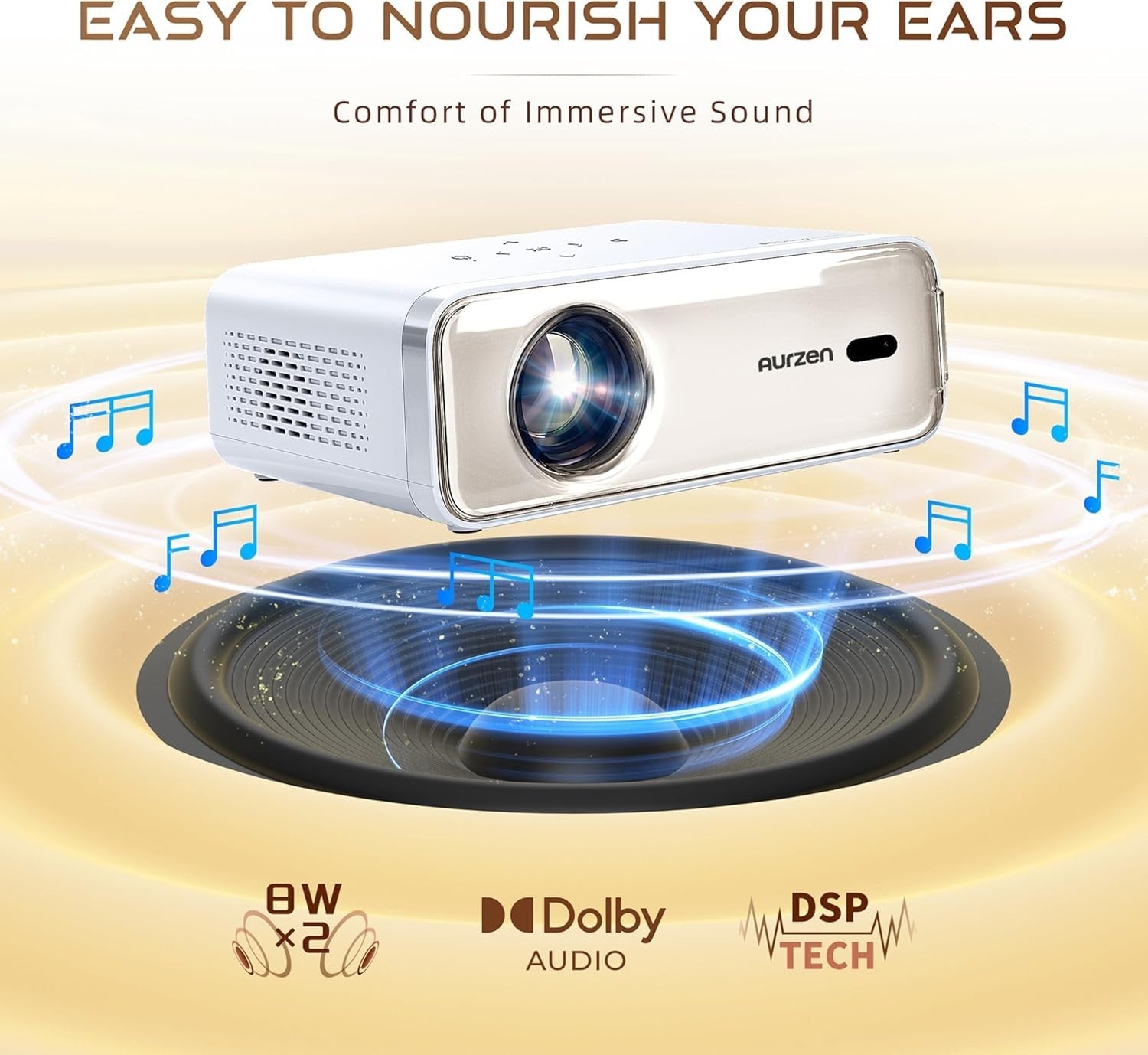 1080P Smart Projector 4K Netflix Dolby WiFi Bluetooth Auto Focus