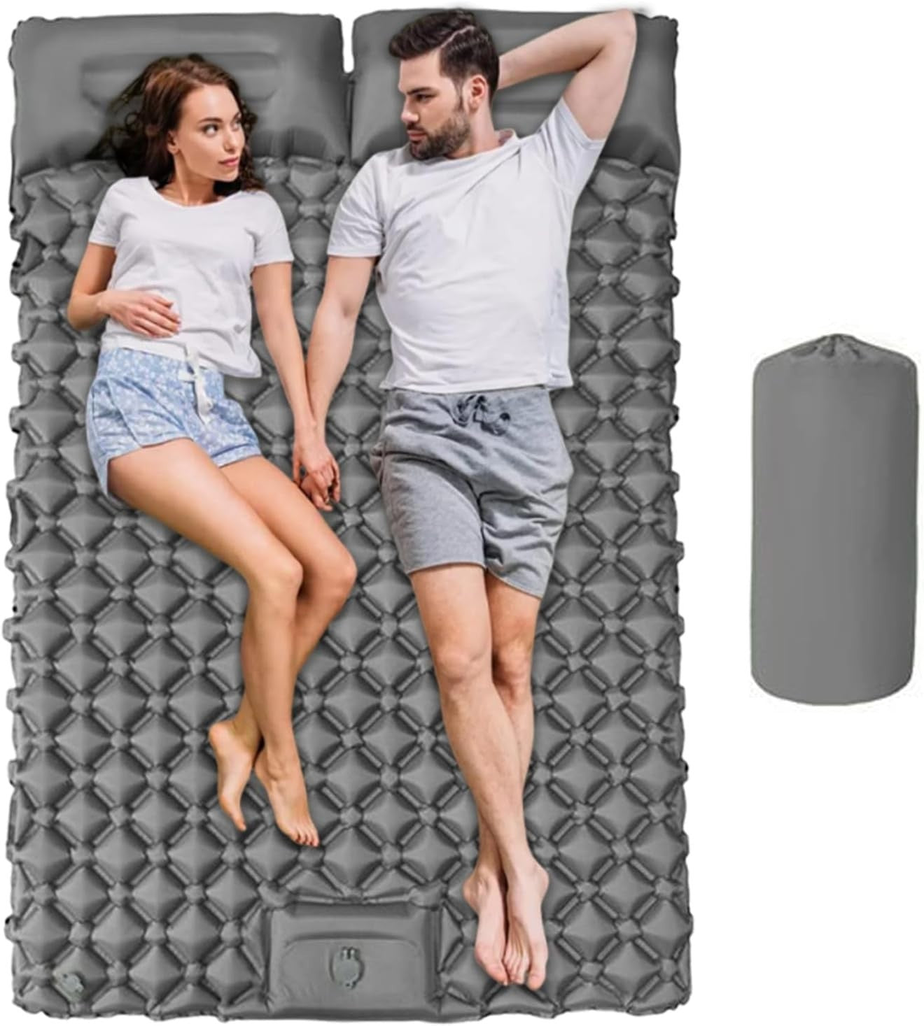 Double Inflatable Camping Sleeping Pad Waterproof Foldable 2 Person Mat