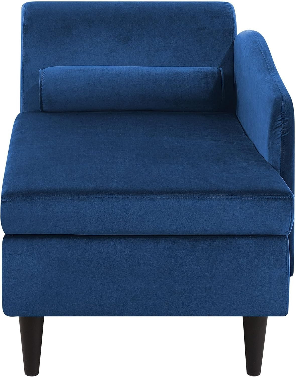Navy Blue Velvet Left Hand Chaise Lounge with Storage | 3-Seater, Elegant