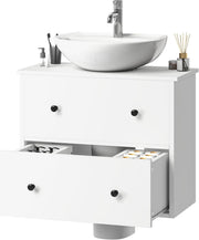 Under Sink Bathroom Cabinet White – 2 Drawer Storage Unit for Compact Bathrooms