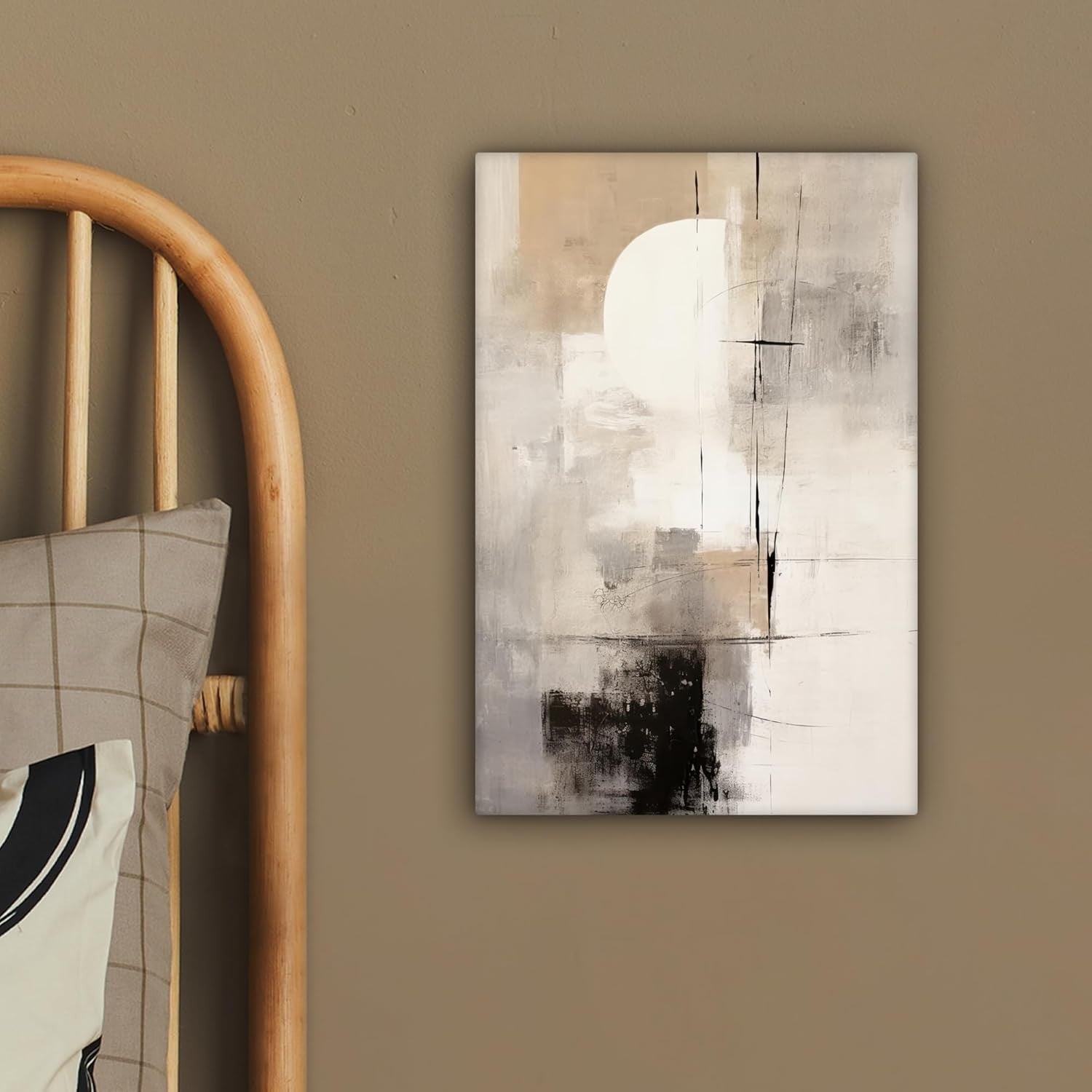 Abstract Grey Canvas Wall Art 20x30cm Modern Framed Print Decor