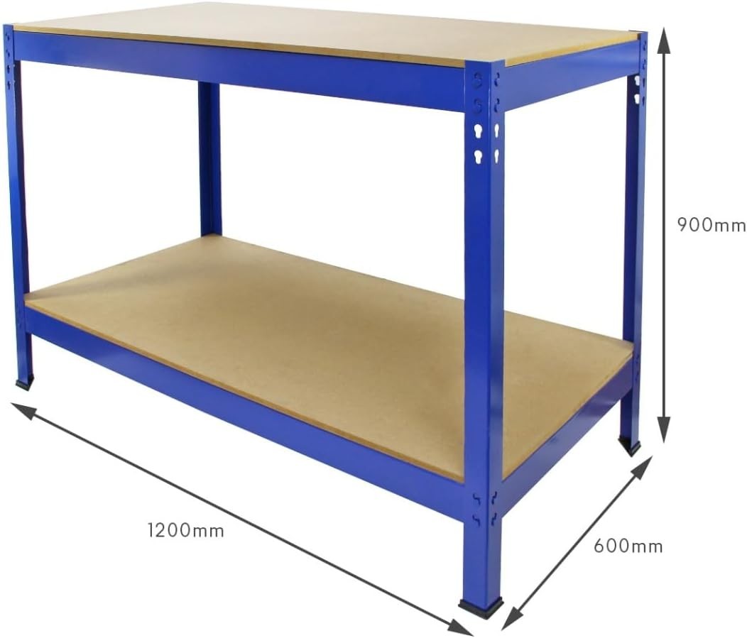 Heavy Duty Boltless Garage Shelving Set 5 Tier Racks 75/90cm + Workbench Kit