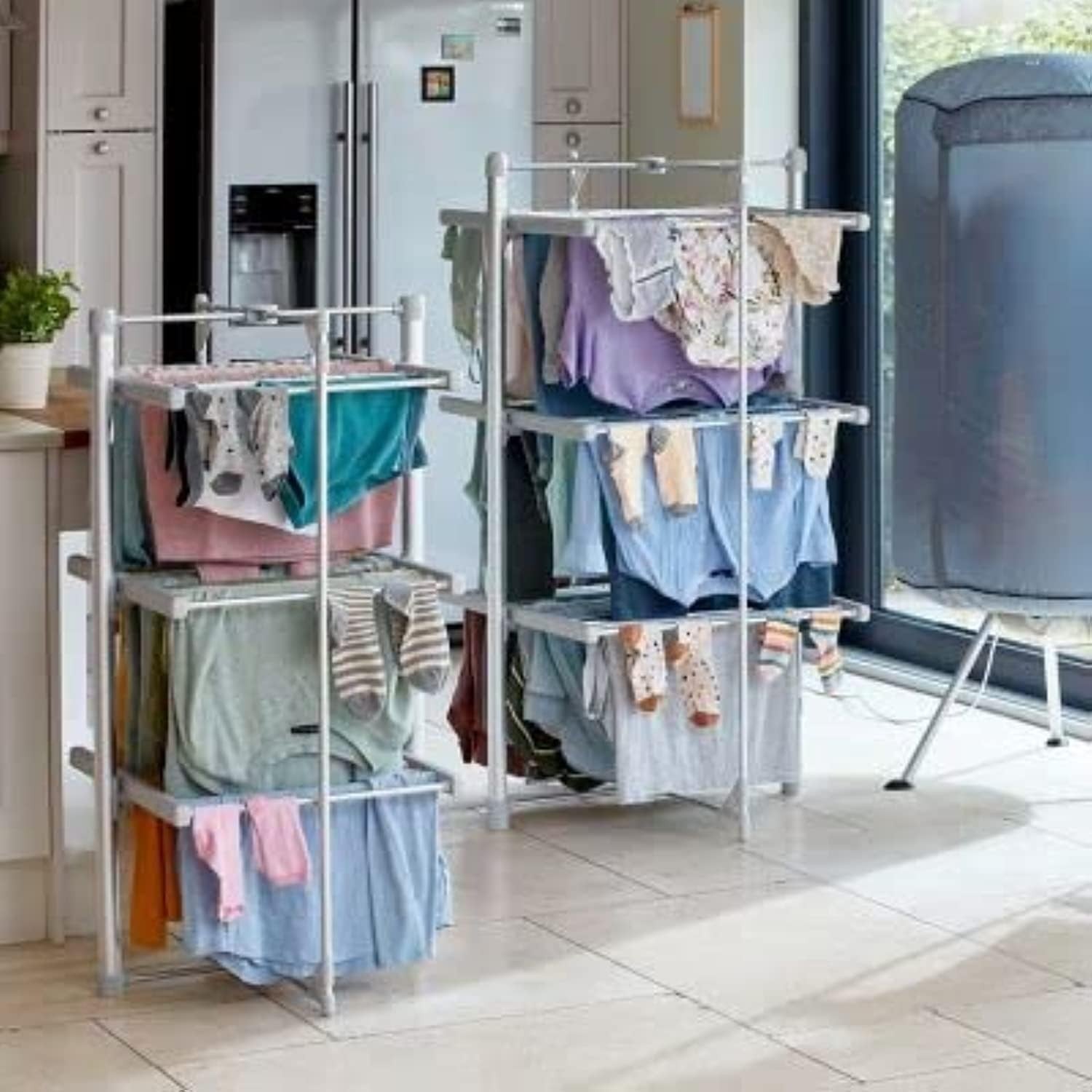 Mini Electric Heated Clothes Airer 3 Tier Folding Indoor Drying Rack