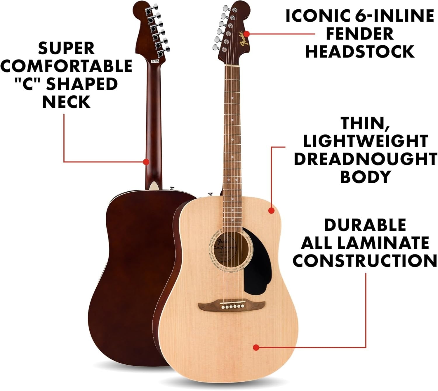 Dreadnought Acoustic Guitar Pack Full Size Beginner Kit Natural