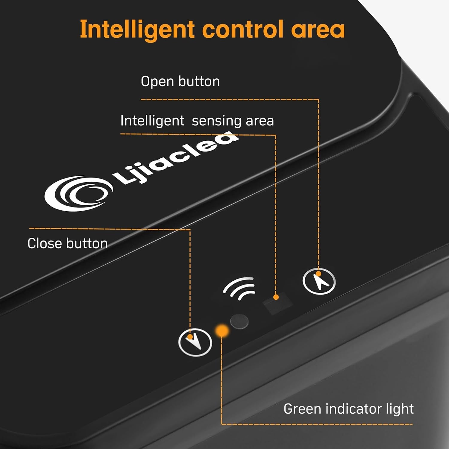 4 Gallon Touchless Motion Sensor Trash Can Black Smart Bin
