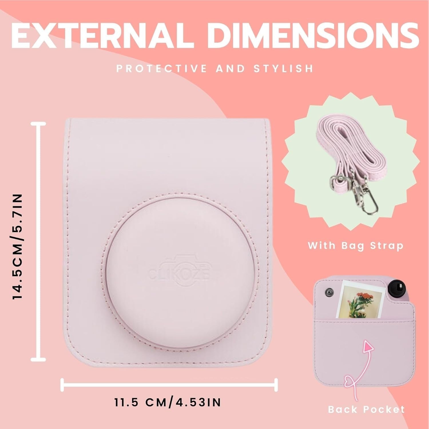 Instant Camera Bundle Pink 40 Film Shots Case Album Filters Photo Kit