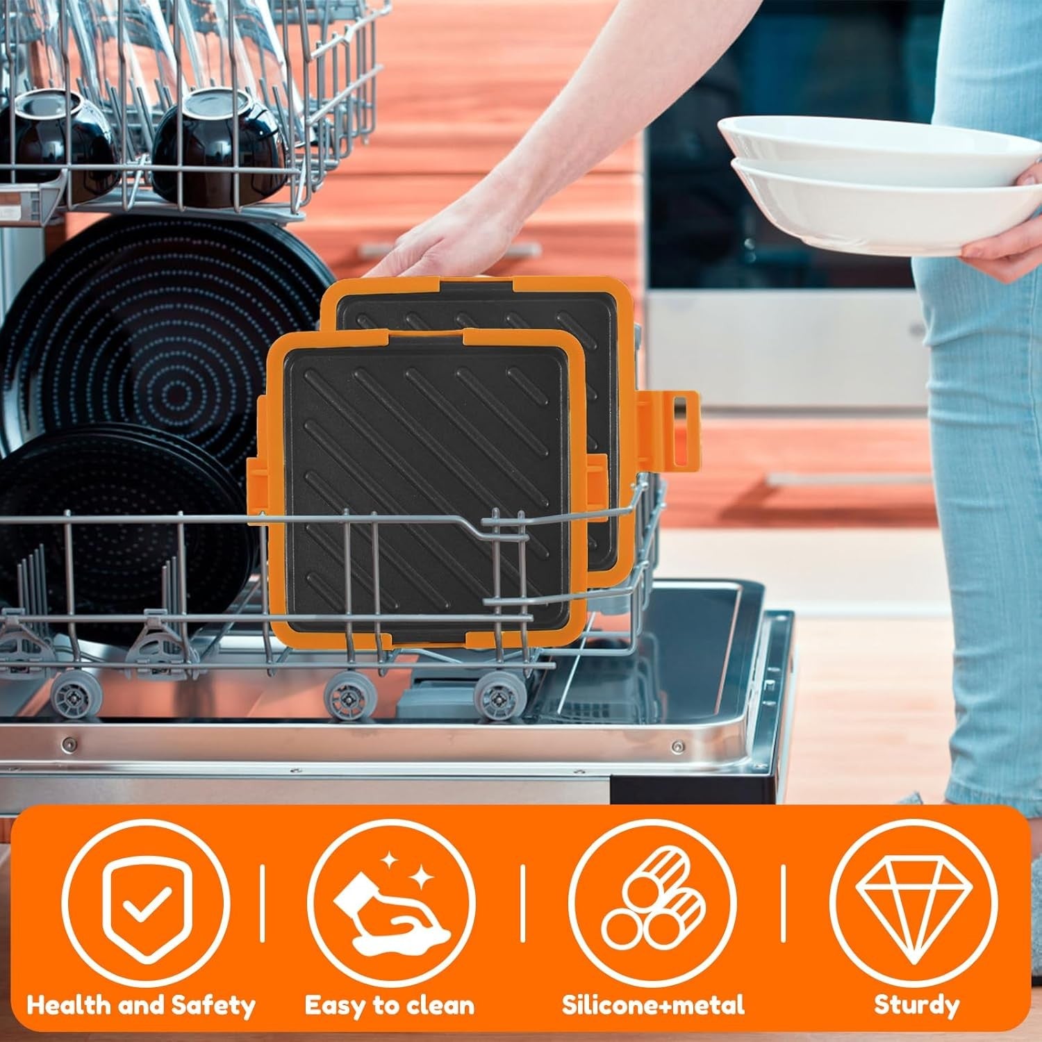 Microwave Toastie Maker Non Stick Silicone Grill Orange