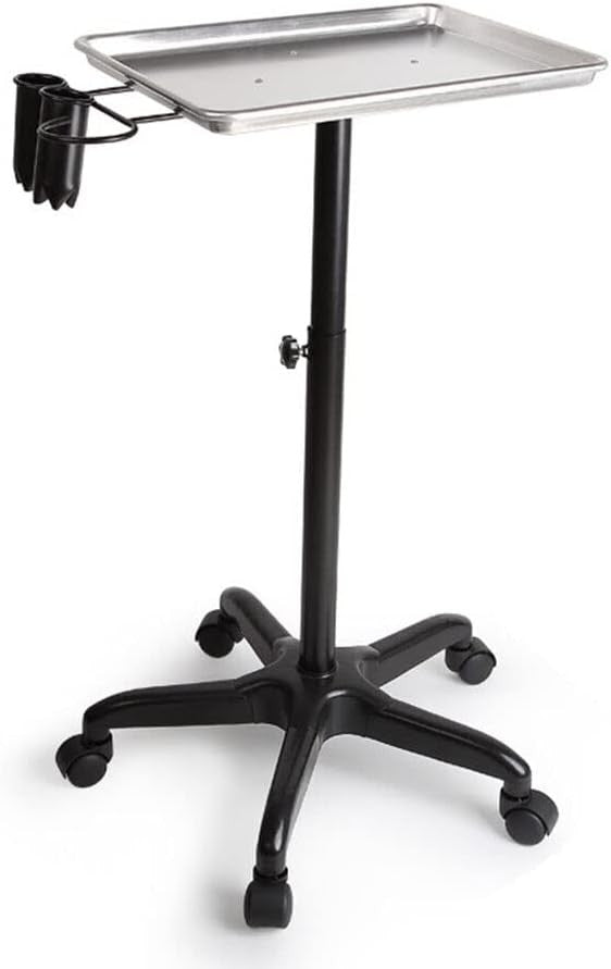 Salon Trolley Rolling Workstation Adjustable Height Aluminum Beauty Tray