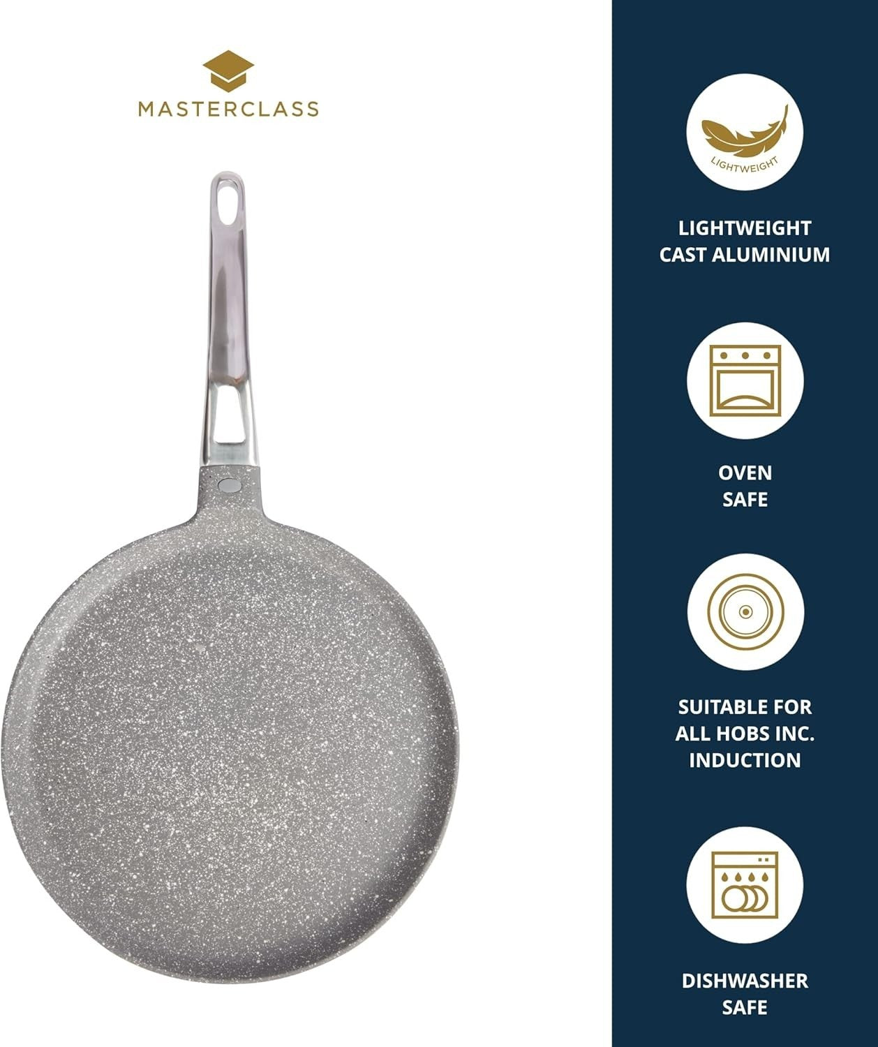 28cm Non-Stick Crepe Pan Cast Aluminium Induction Flat Tawa