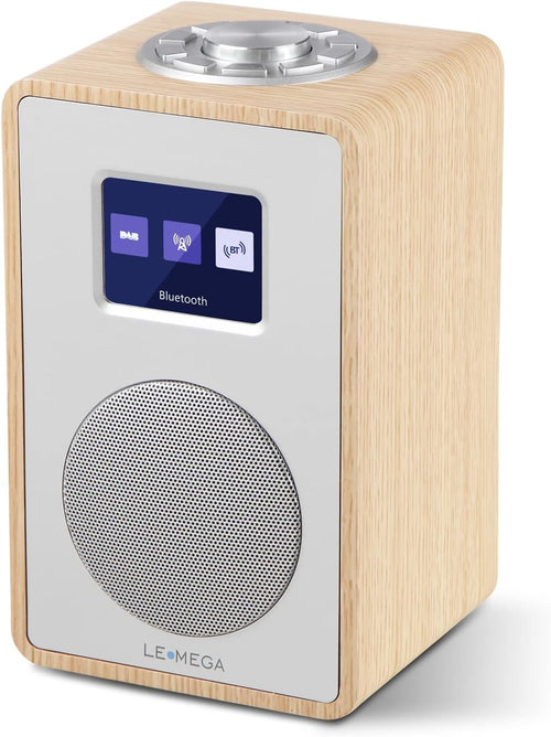DAB DAB+ FM Radio Bluetooth Dual Alarm Wooden Effect Colour Display