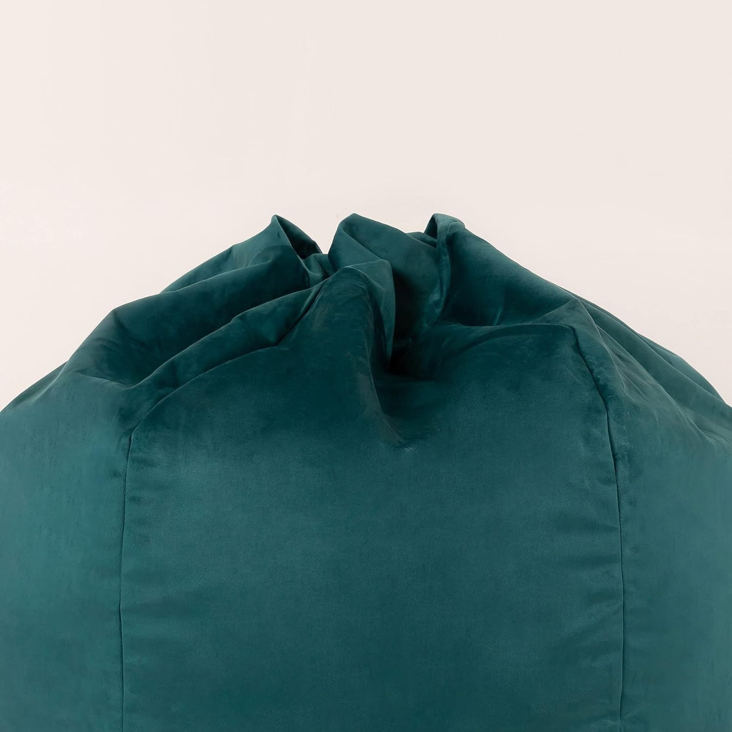 Velvet Bean Bag Chair with Footstool Adult Lounge Seat Teal Green