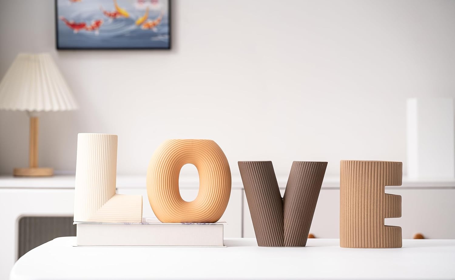 Ceramic Vase Set of 4 Modern Nordic Boho Home Decor Sculptural Ornaments