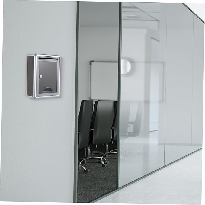 Locking Wall Suggestion Box Grey Aluminium – Secure, Waterproof, Lightweight