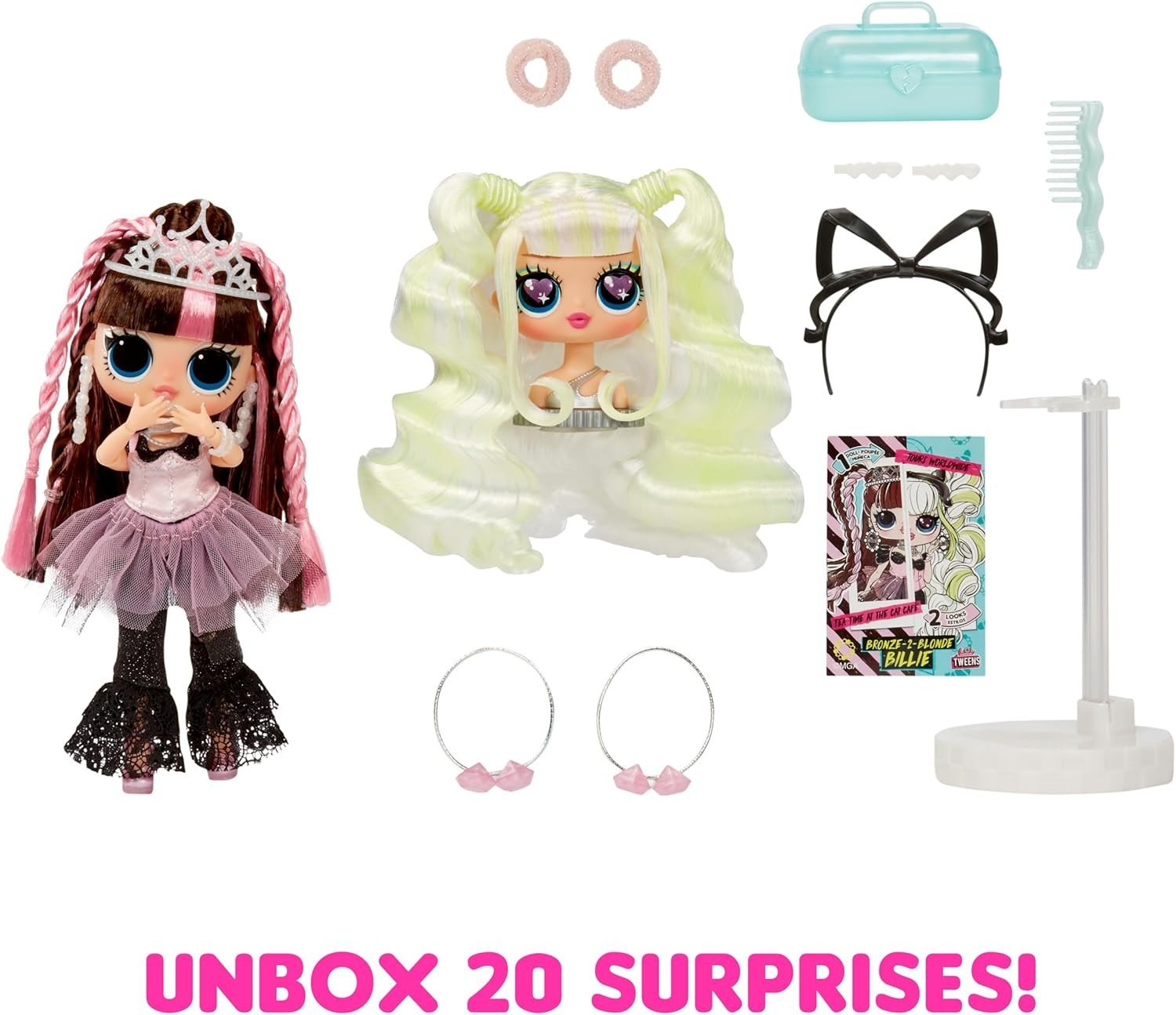Swap Head Fashion Doll Styling Head 20+ Surprises Outfits Set
