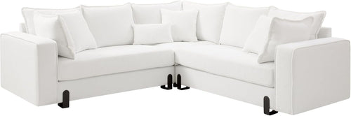 Large 5 Seater L-Shape Corner Sofa - Plush Boucle or Linen Fabric, Modern Comfor