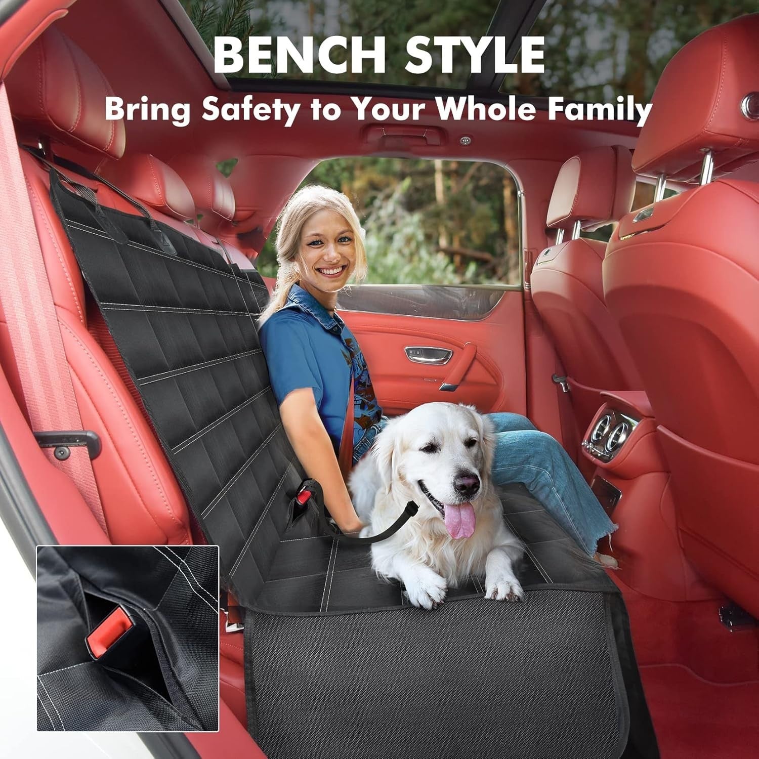 Waterproof Dog Car Seat Cover Hammock Rear Bench Protector SUV Truck