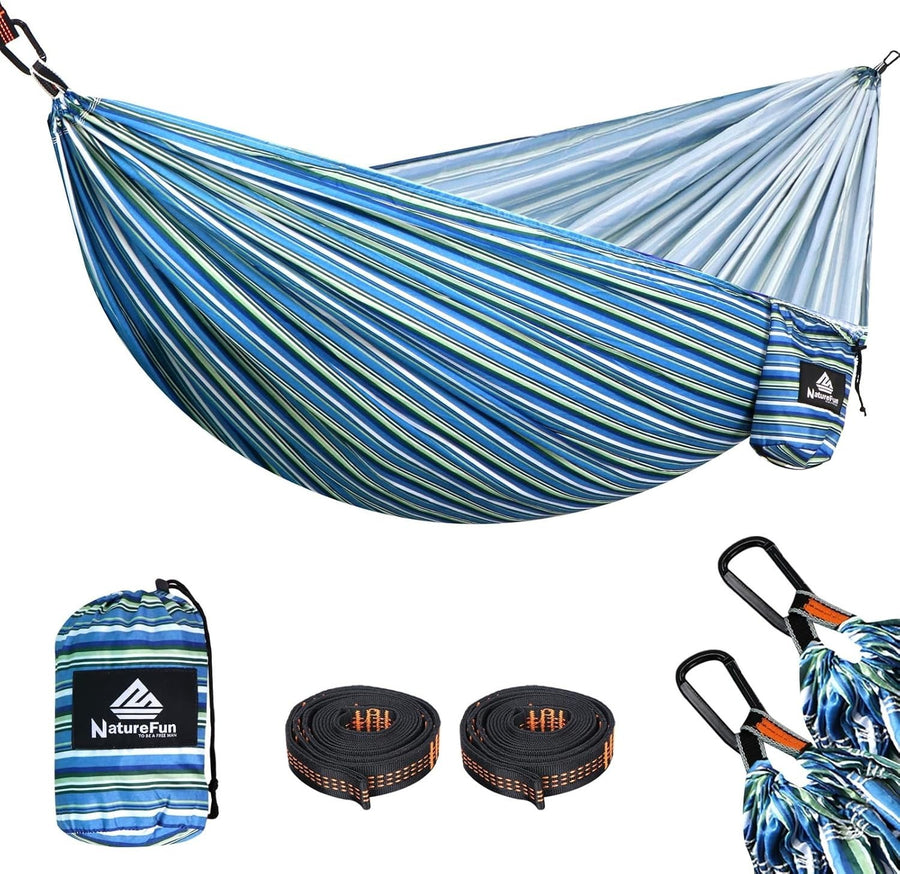 Camping Hammock 300kg Load Ultra-Light Quick-Dry Portable w/ Straps & Clips