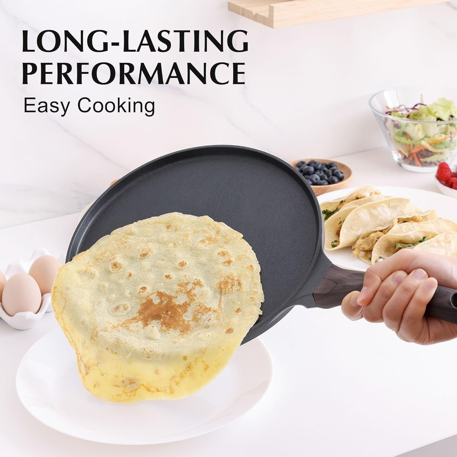 Non-Stick 30cm Pancake Pan | Swiss Granite Crepe Omelette Skillet