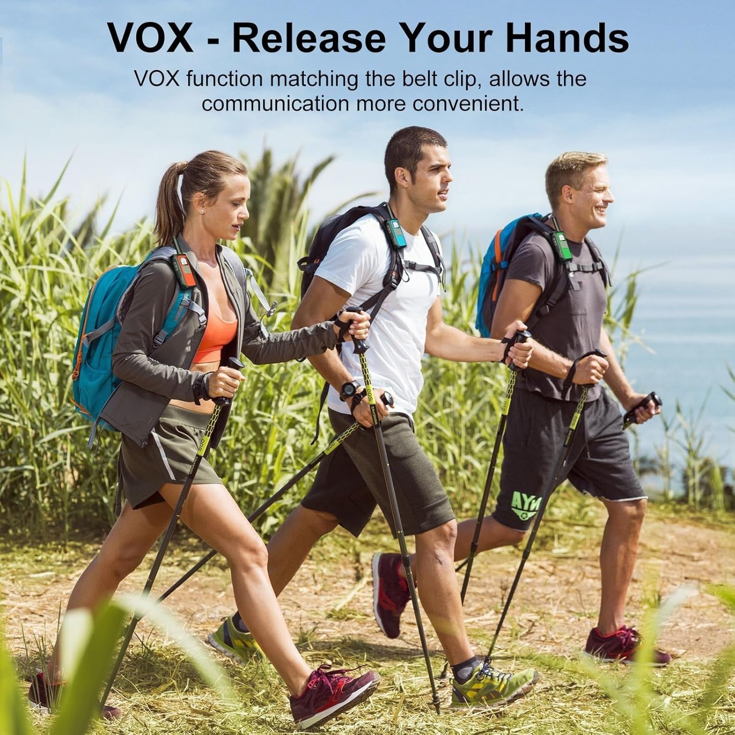 Rechargeable Walkie Talkies 3 Pack Long Range 16CH VOX USB-C Radio