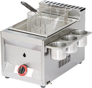 9L Commercial Gas Deep Fat Fryer Single Tank Temp Control Stainless