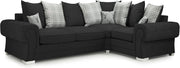 4 Seater Black Fabric 2C1 Right Hand Corner Sofa with Deep Seats & Cushions