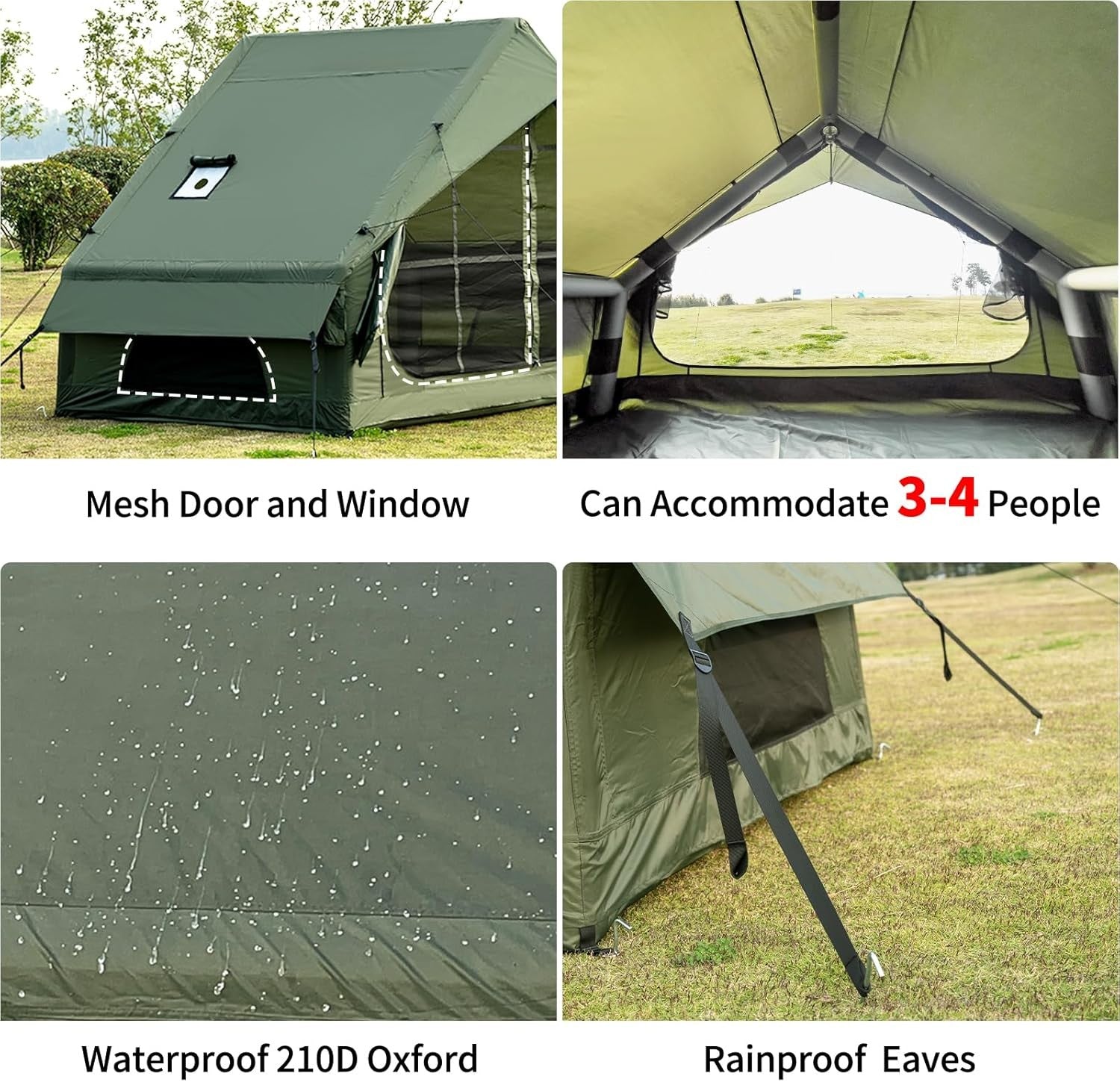 WaldWander Inflatable Camping Tent 4-12 Person Waterproof Oxford