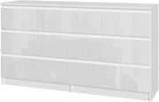 High Gloss 6-Drawer Chest Storage Cabinet | Wall Mount Bedroom Organizer