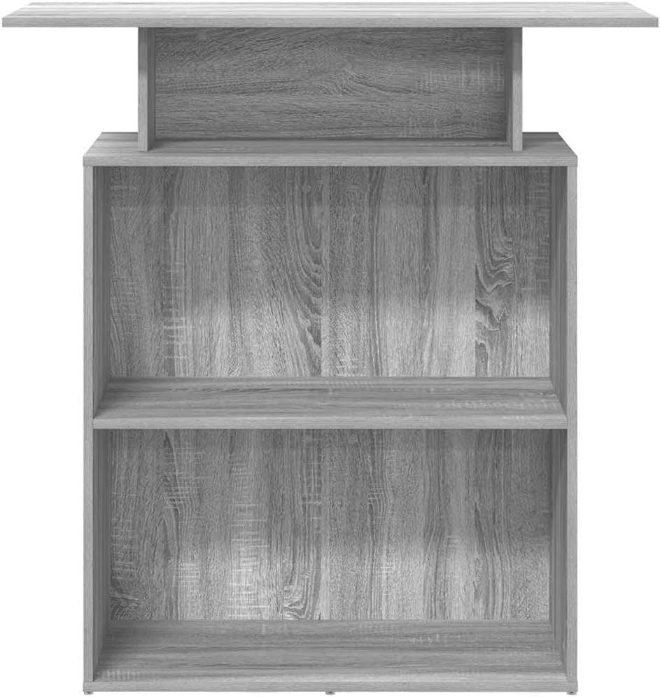 Grey Sonoma Reception Desk 100x40x104cm Modern Counter with Storage Shelf