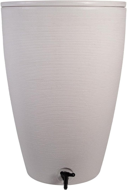 120L Stone-Effect Garden Water Butt with Lid, Durable HDPE
