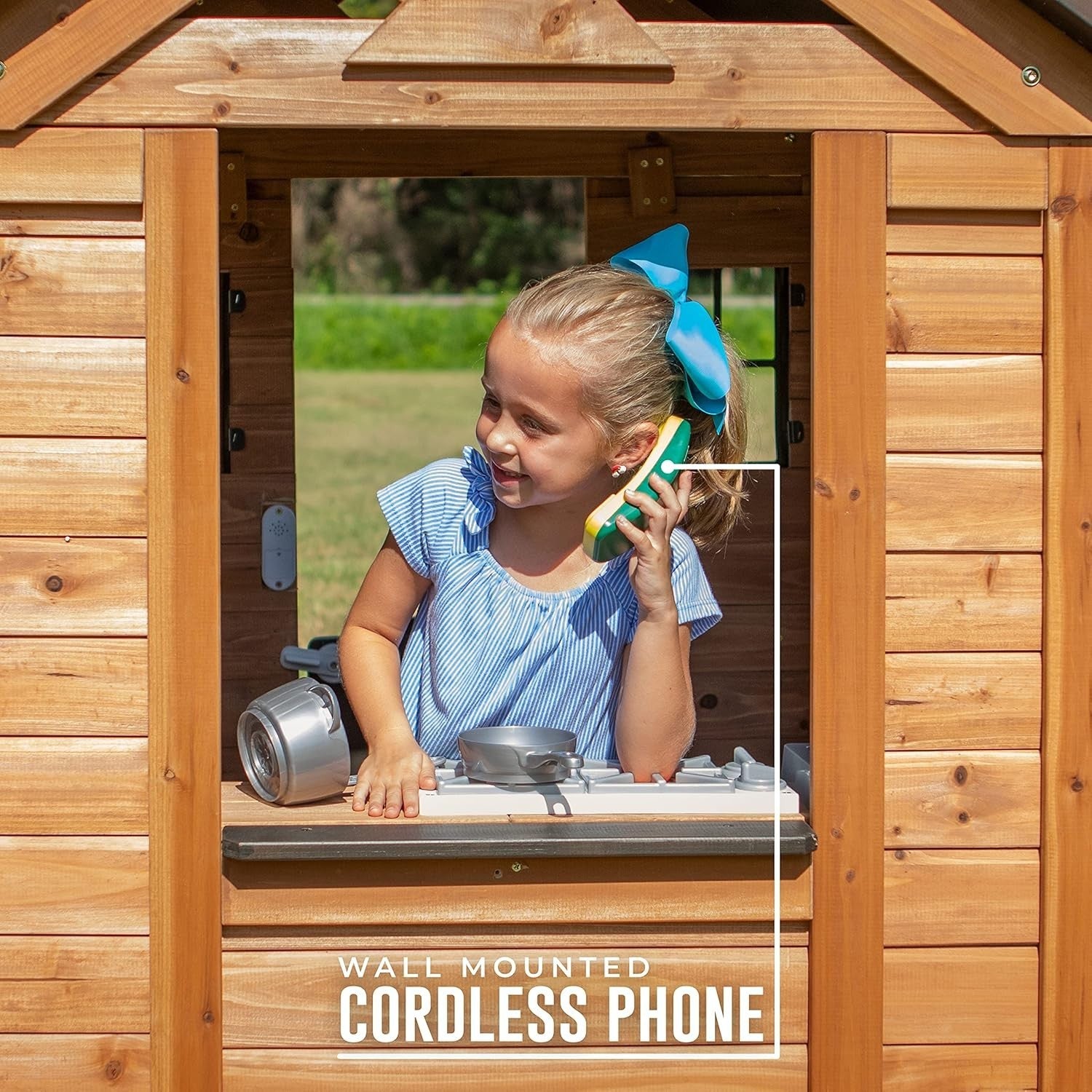 Cedar Wood Kids Playhouse Outdoor Garden Cubby House Toy Kitchen