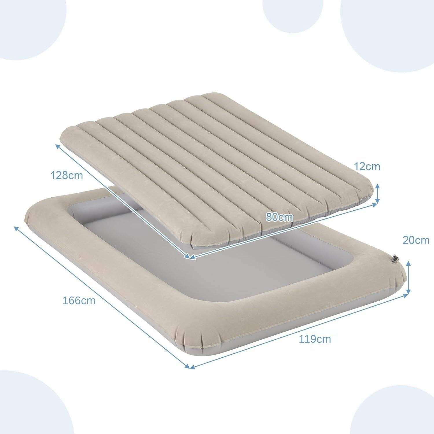 Kids Inflatable Toddler Travel Bed Air Mattress w/ Pump Portable