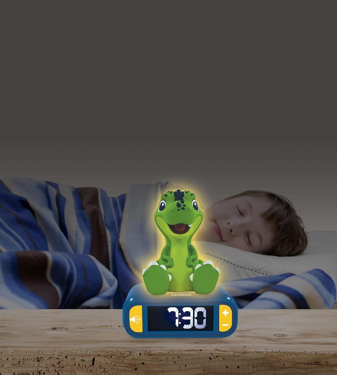 Kids Dinosaur Alarm Clock Night Light LED Display Snooze Bedroom