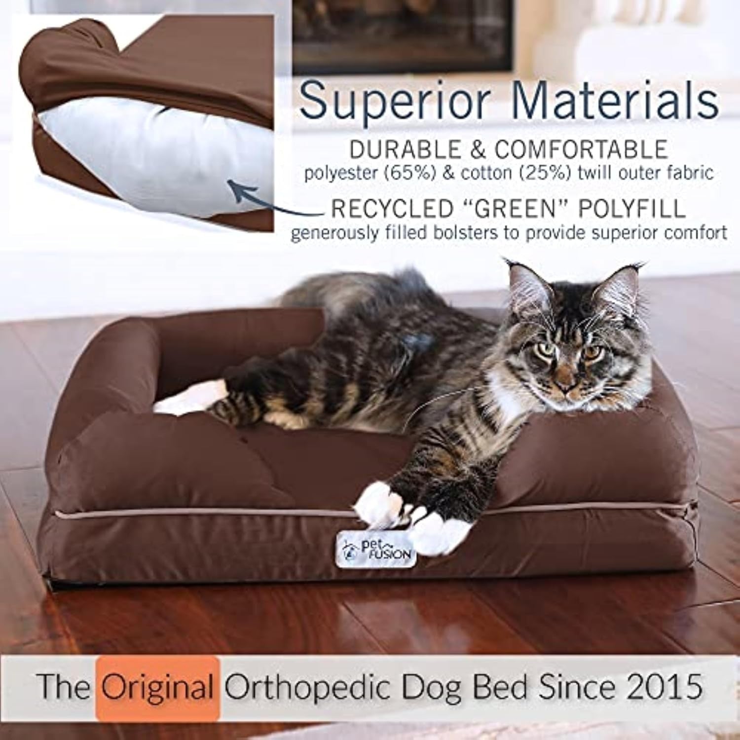 Small Orthopedic Memory Foam Dog Bed 64x51x14cm Waterproof