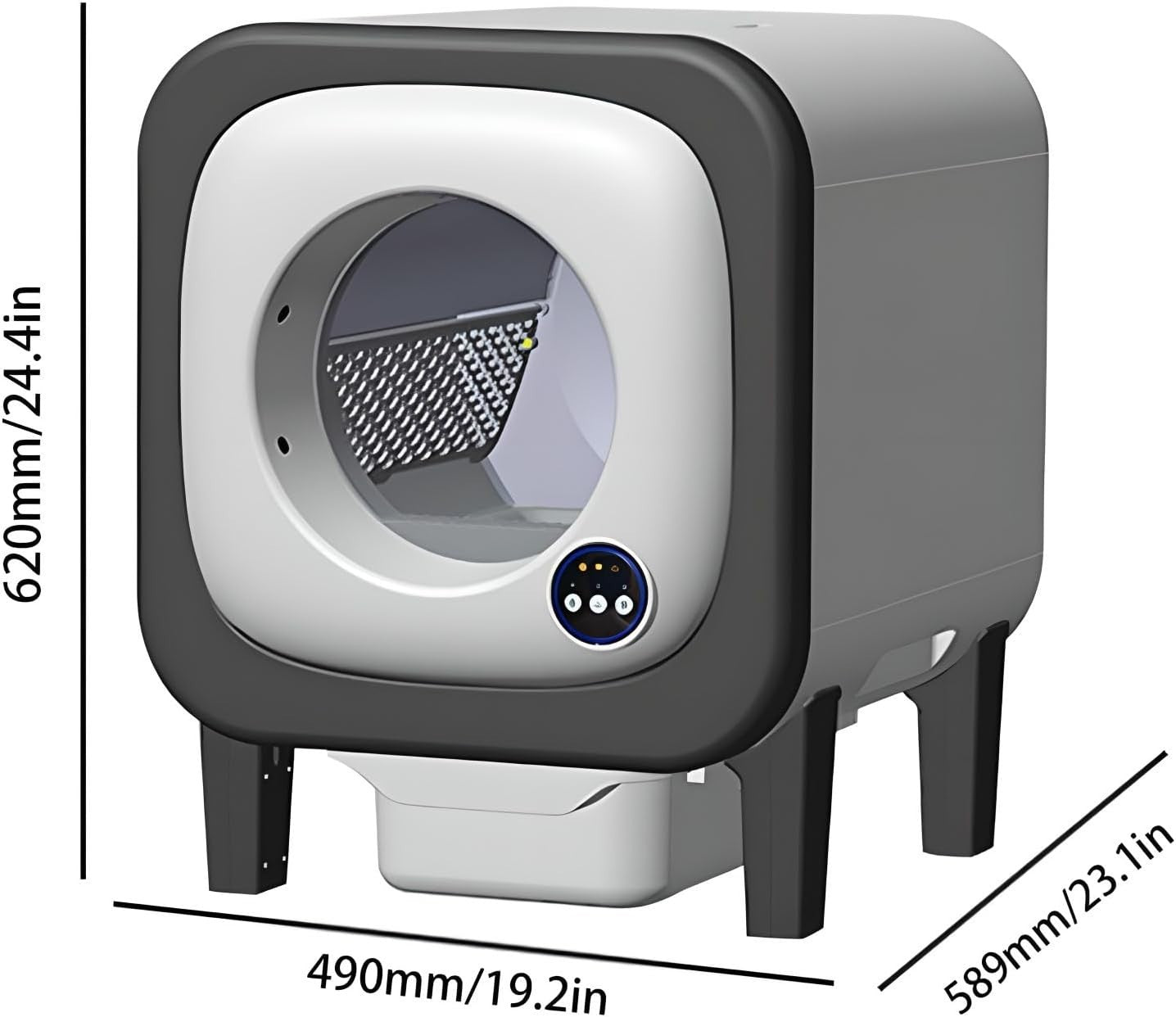 Self Cleaning Cat Litter Box APP Video Monitor 72L Smart Auto Blue