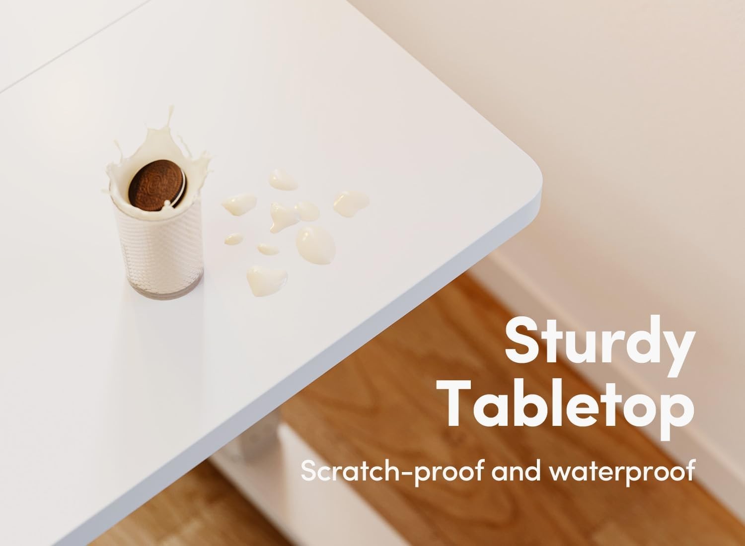 White Electric Standing Desk 100cm Adjustable Sit Stand Table with Memory
