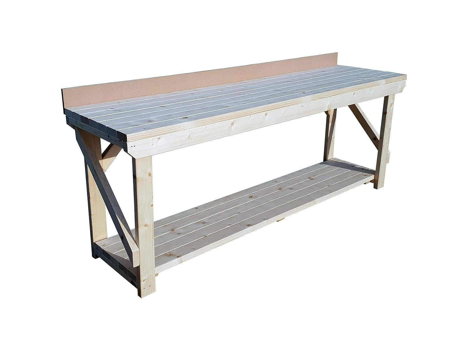 6ft Heavy Duty Wooden Workbench with Rear MDF Upstand – Premium Timber Table
