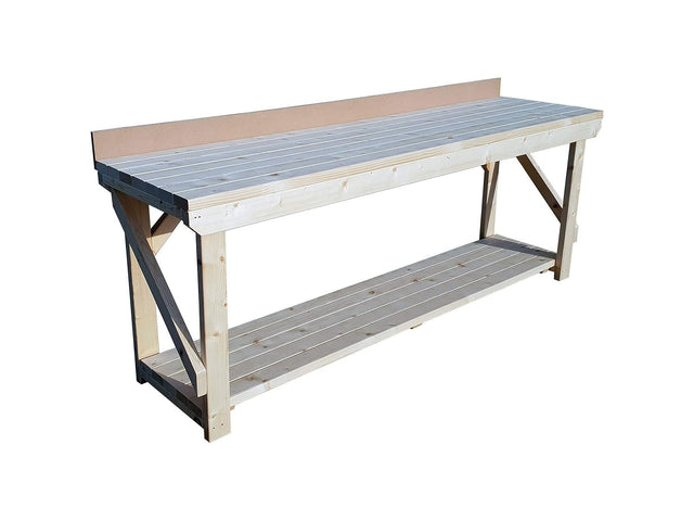 6ft Heavy Duty Wooden Workbench with Rear MDF Upstand – Premium Timber Table
